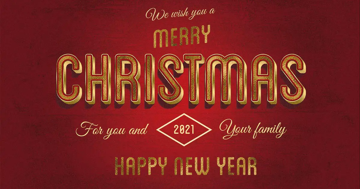 merry christmas and new year happy card