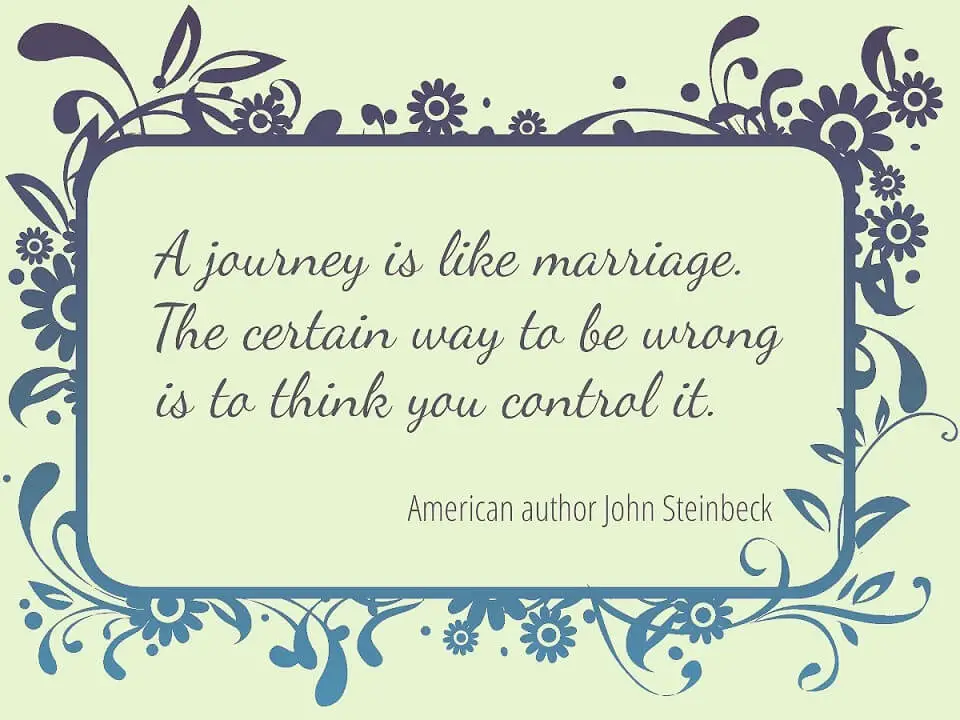 Wedding is a journey quote